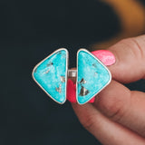Divided and United Ring - Kingman Turquoise #2, Size 7 - 8