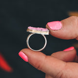 Cobalto Calcite Latitude Ring #1 - Mixed Metals, Size 5.5