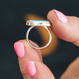 Kingman Turquoise Latitude Ring #4 - Mixed Metals, Size 7