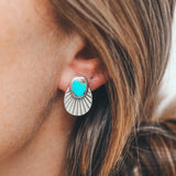 Fan Jacket Studs - Carico Lake Turquoise