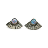 The Original Fan Studs - Blue Opal