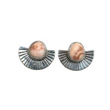 Fire Opal Fan Studs