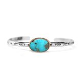 Kingman Turquoise Cuff #6 - Mixed Metals