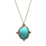 Kingman Turquoise Necklace #7, Mixed Metals