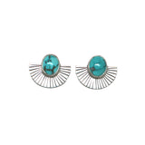Ma'anshan Turquoise Fan Studs #4