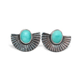 Ma'anshan Turquoise Fan Studs #6