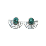 Ma'anshan Turquoise Fan Studs #5