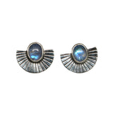 Moonstone Fan Studs #1