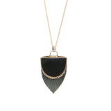 Matte Obsidian Necklace #1 - Mixed Metals