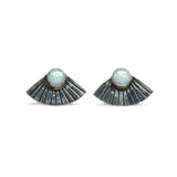 The Original Fan Studs - White Opal
