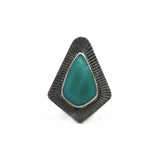 Opalized Wood Sunbeam Ring - Size 7.25