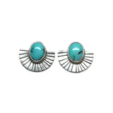Ma'anshan Turquoise Statement Fan Studs #2