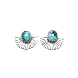 Ma'anshan Turquoise Statement Fan Studs #1