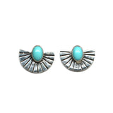 Mini Fan Studs - Turquoise #2