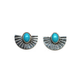 Mini Fan Studs - Turquoise #3