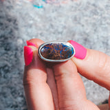 Latitude Ring - Boulder Opal #2, Size 6.75