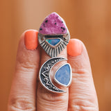 Crescent Mandala Ring - Australian Opal
