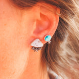 Celestial Studs - White Druzy