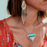 Double Trouble Chain Bolo #1 - Campitos Turquoise & Cotton Candy Agate