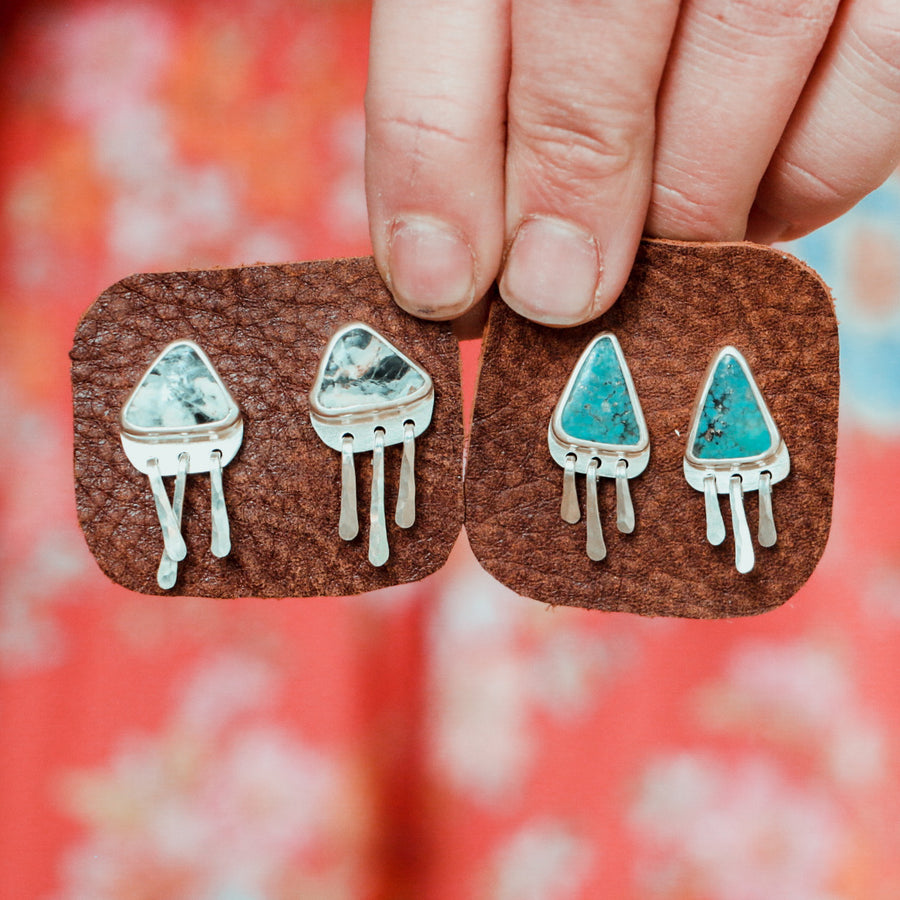 Baby Fringe Studs - Kingman Turquoise #4