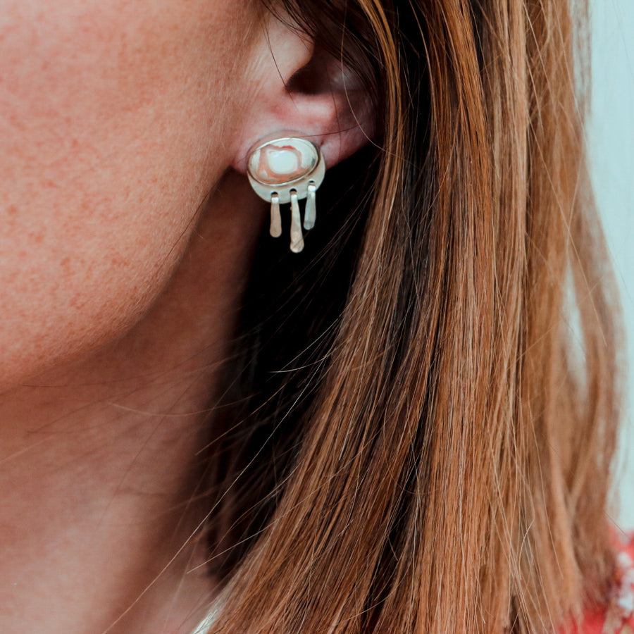 Baby Fringe Studs - Mexican Opal #2