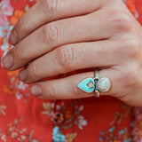 Femme Ring #1 - Royston Turquoise & Mexican Opal, Size 6