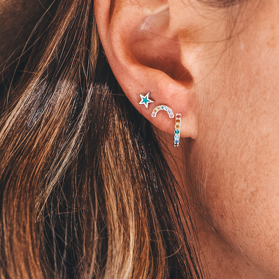 Turquoise Inlay Star Studs