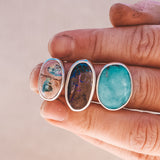 Latitude Ring - Mexican Opal #14, Size 5.5