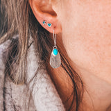 Silvery Blue Dangles - Turquoise
