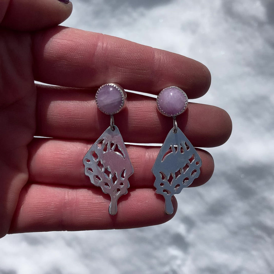 Swallowtail Studs - Kunzite