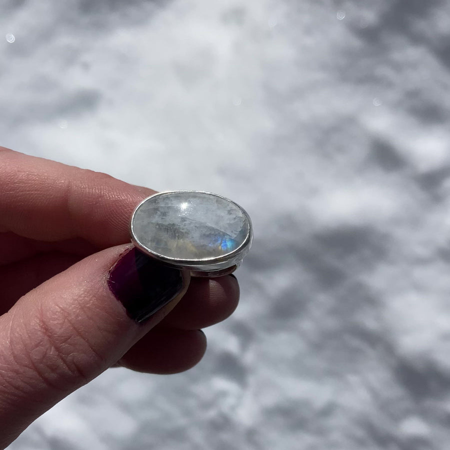 Moonstone Latitude Ring #1 - Size 6.25
