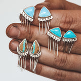 Baby Fringe Studs - Mexican Turquoise