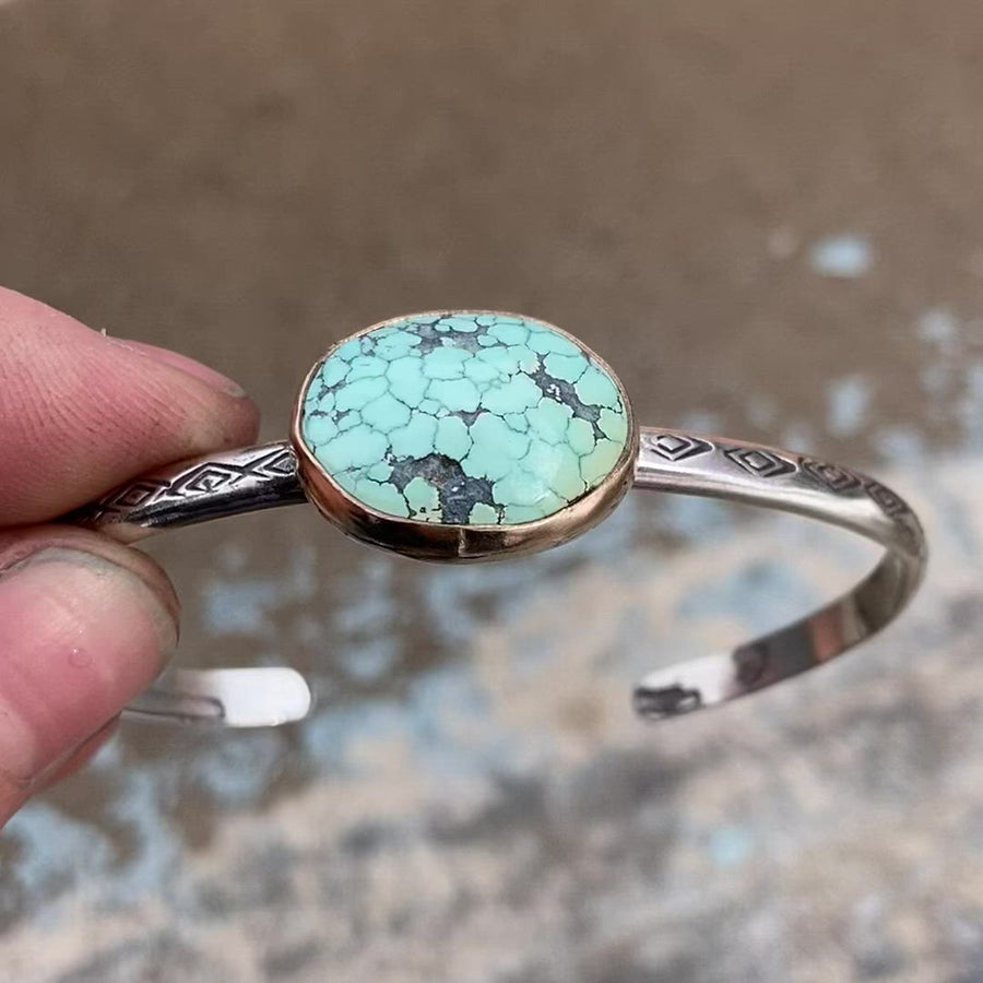 Blue Moon Turquoise Cuff #3 - Mixed Metals