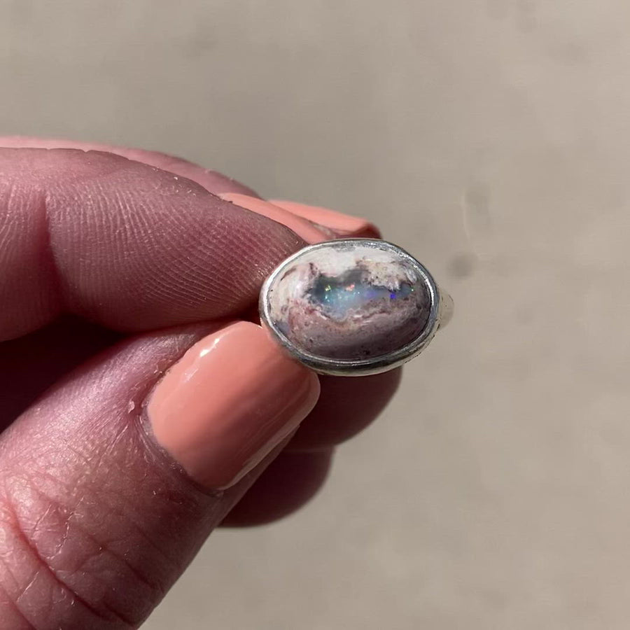 Mexican Opal Latitude Ring #7 - Size 6