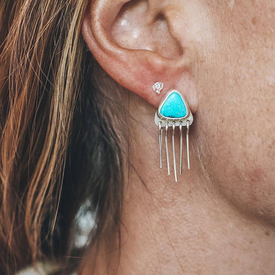 Baby Fringe Studs - Mexican Turquoise #2