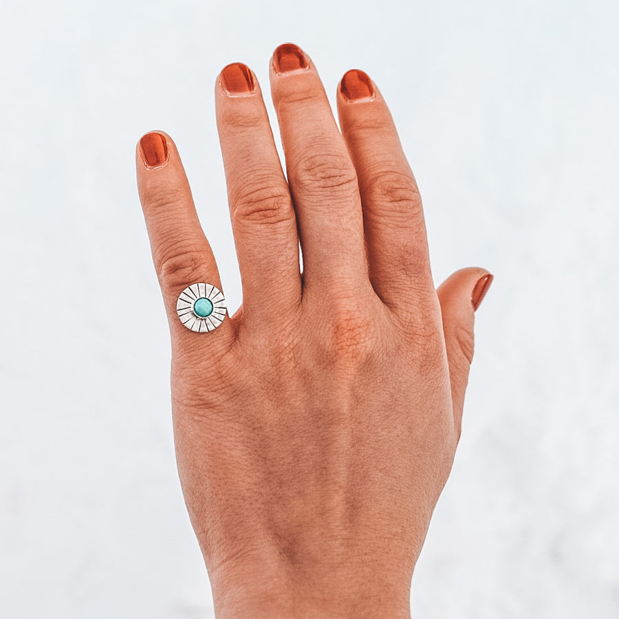 Turquoise Burst Ring - Made to Finish