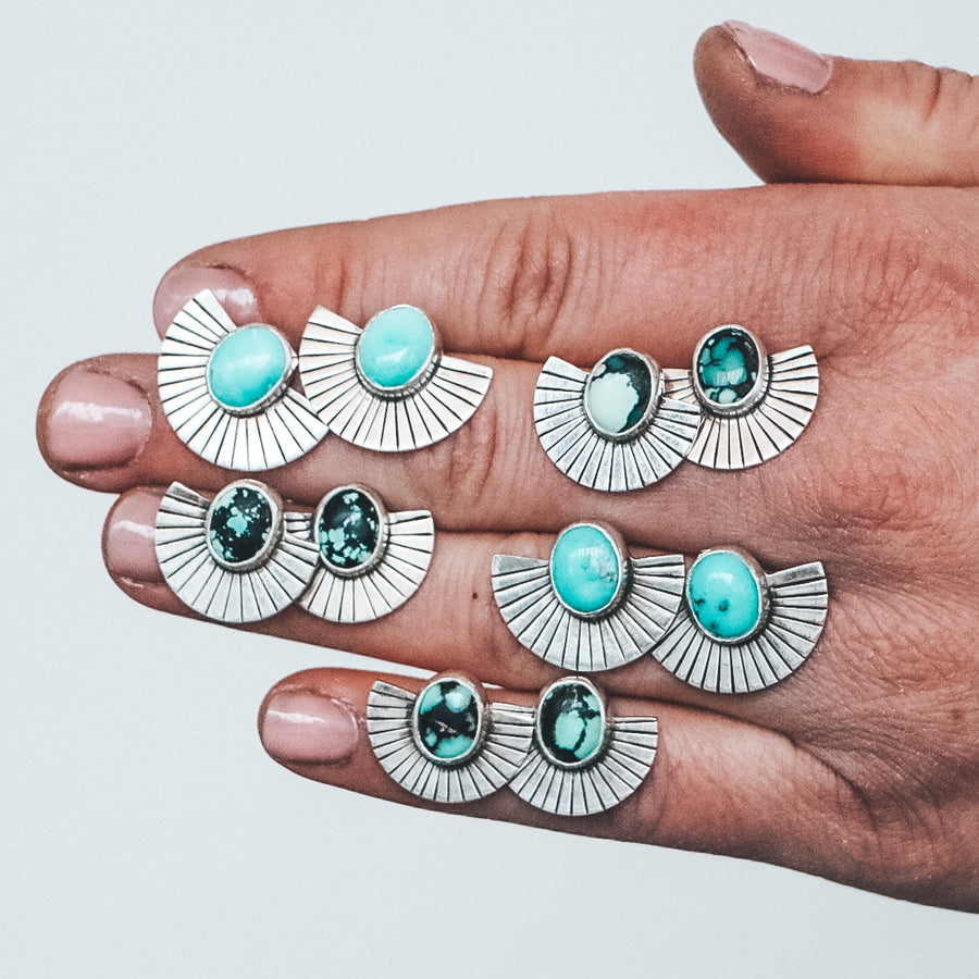 Campitos Turquoise Fan Studs
