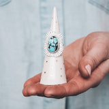 White Ring Cone, 3.75" - Dots