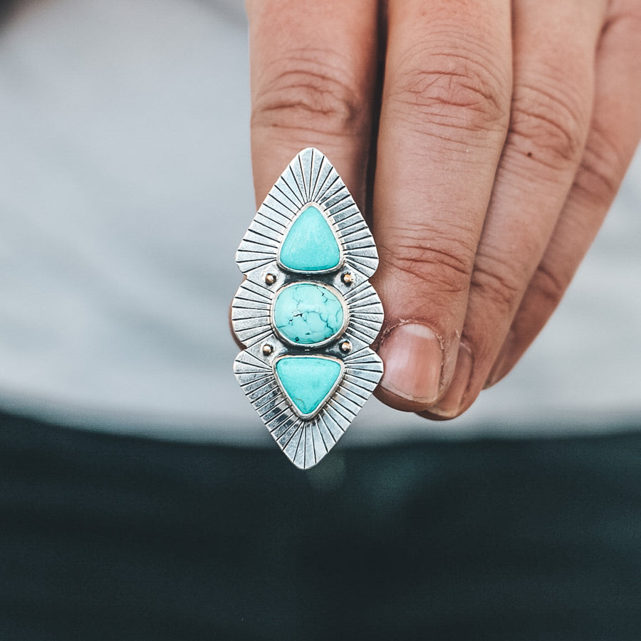 Turquoise Three Sisters Ring #2 - Size 8