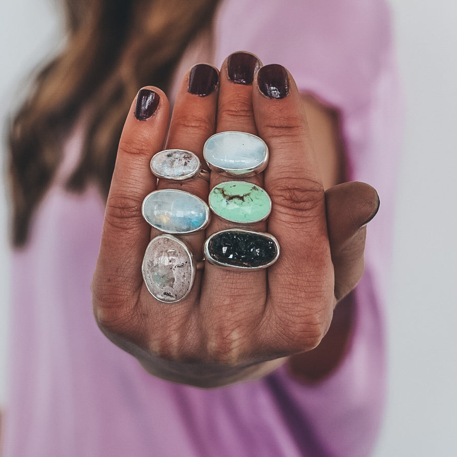 Moonstone Latitude Ring #2 - Size 7.5