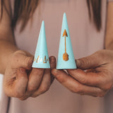 Sky Blue Ring Cone, 3" - Triangles