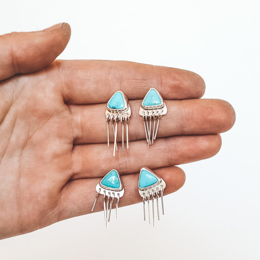 Baby Fringe Studs - Mexican Turquoise #2