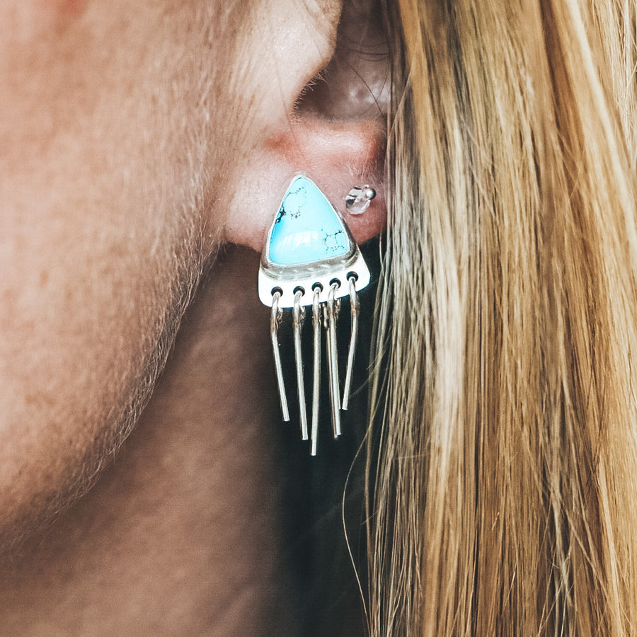 Baby Fringe Studs - Golden Hills Turquoise #2