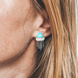 Baby Fringe Studs - Mexican Turquoise #3
