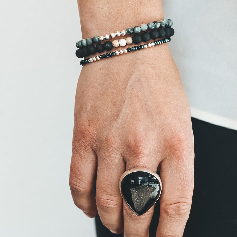 Black Druzy Ring #3 - Size 8.5