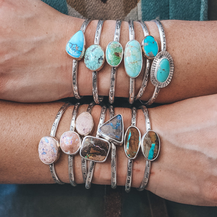 Kingman Turquoise Cuff #6 - Mixed Metals