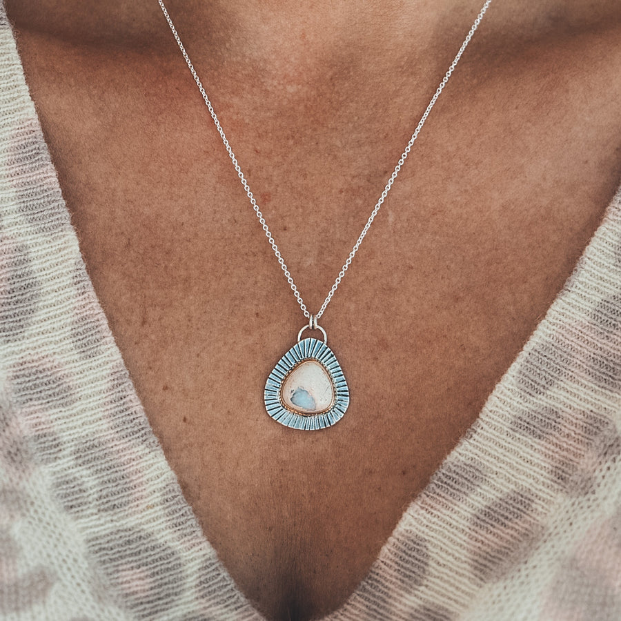 Mexican Opal Necklace #5 - Mixed Metals