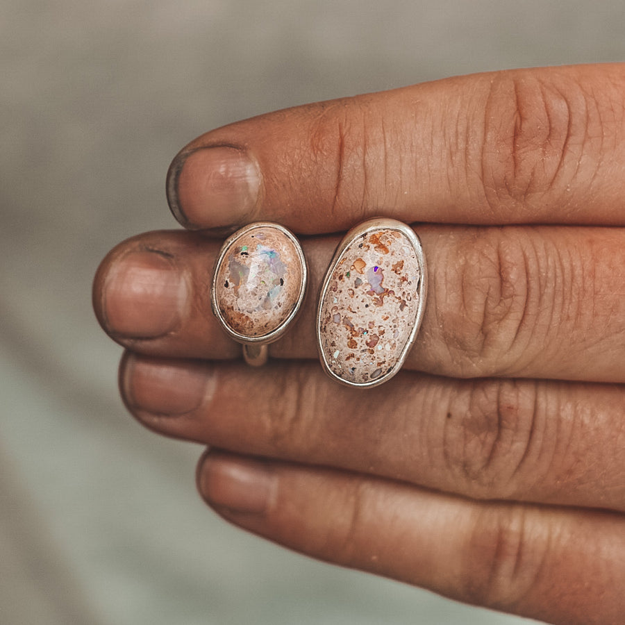 Mexican Opal Latitude Ring #4 - Size 5