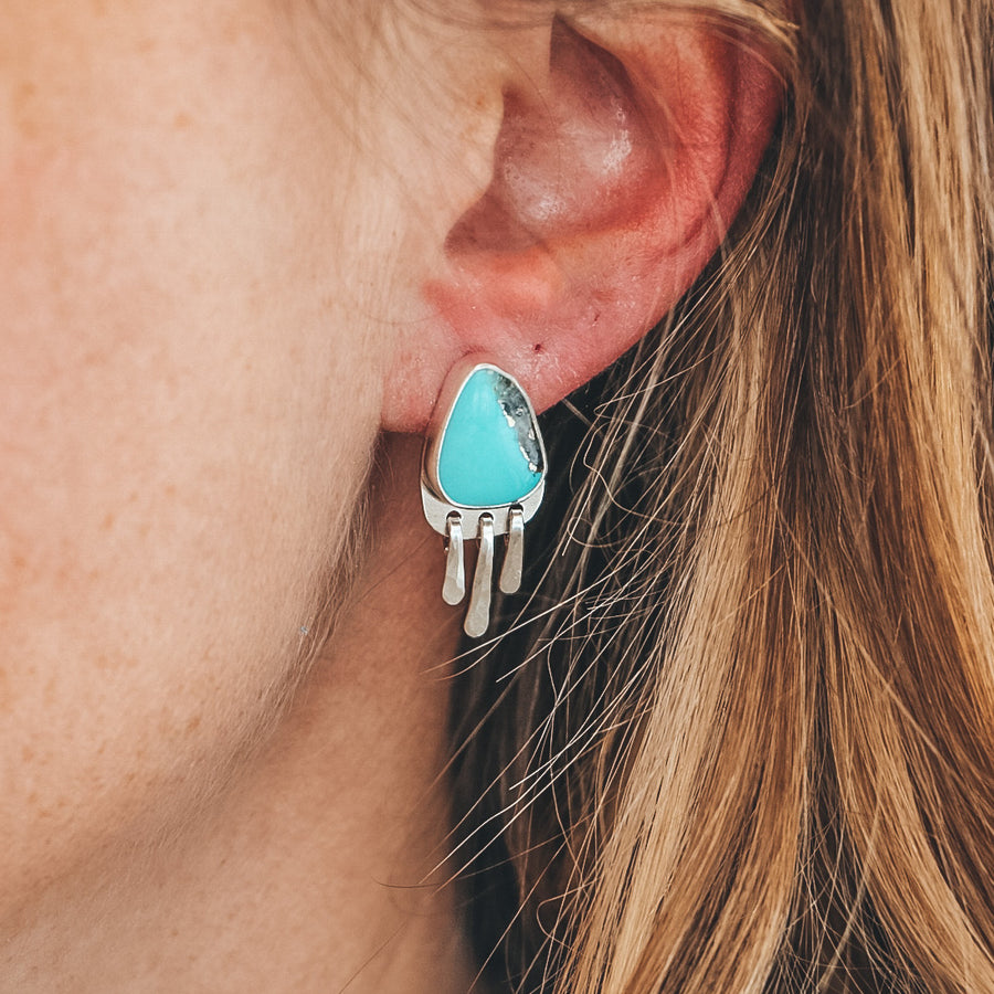 Baby Fringe Studs - Campitos Turquoise