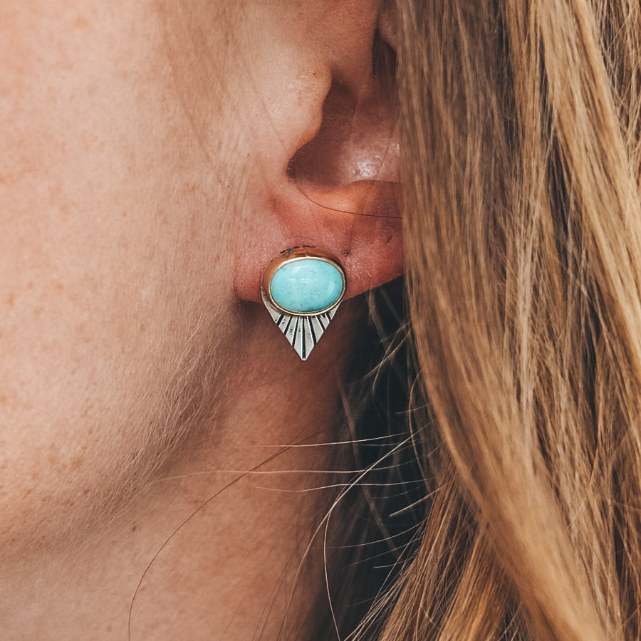 Fan Studs - Carico Lake #6, Mixed Metals
